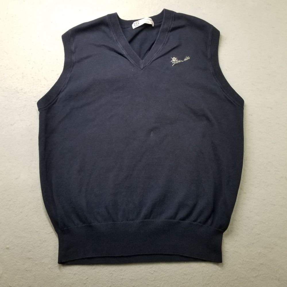 Slazenger Golf Vest Mens Size M Blue V-Neck Southern Hills Golf Tulsa Sweater
